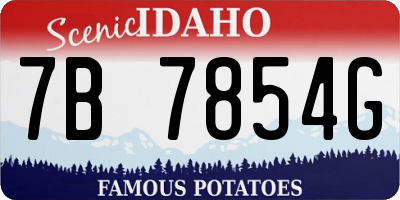 ID license plate 7B7854G