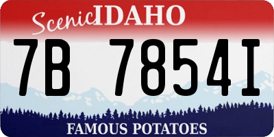 ID license plate 7B7854I