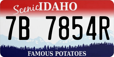 ID license plate 7B7854R