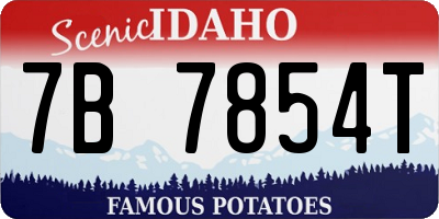 ID license plate 7B7854T