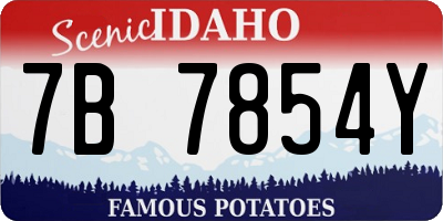 ID license plate 7B7854Y