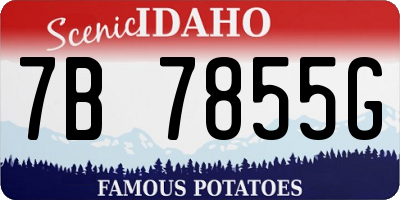 ID license plate 7B7855G