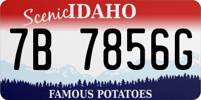 ID license plate 7B7856G