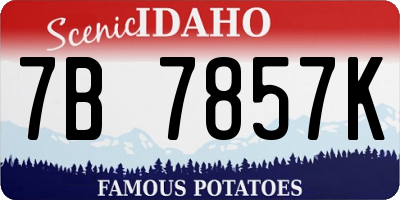 ID license plate 7B7857K