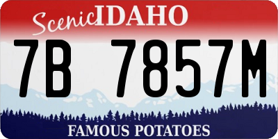 ID license plate 7B7857M