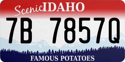 ID license plate 7B7857Q