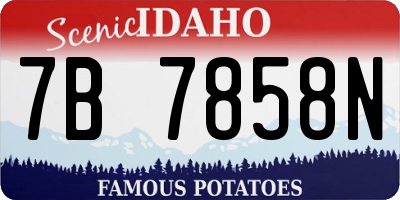 ID license plate 7B7858N