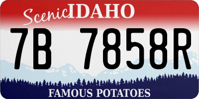 ID license plate 7B7858R