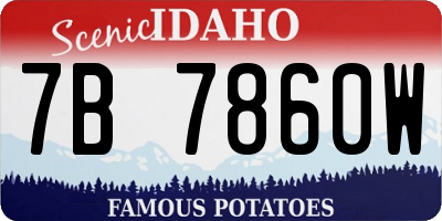 ID license plate 7B7860W