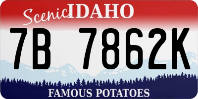 ID license plate 7B7862K