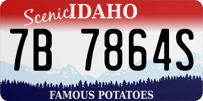 ID license plate 7B7864S