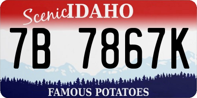 ID license plate 7B7867K