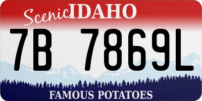 ID license plate 7B7869L