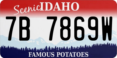 ID license plate 7B7869W