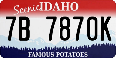 ID license plate 7B7870K