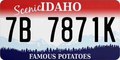 ID license plate 7B7871K