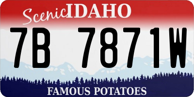 ID license plate 7B7871W