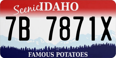 ID license plate 7B7871X