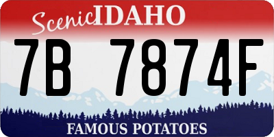 ID license plate 7B7874F
