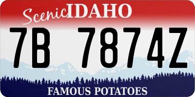 ID license plate 7B7874Z