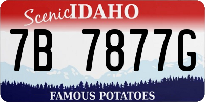 ID license plate 7B7877G