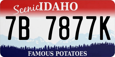 ID license plate 7B7877K