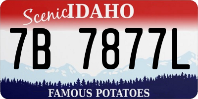 ID license plate 7B7877L