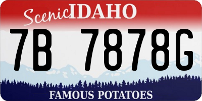 ID license plate 7B7878G