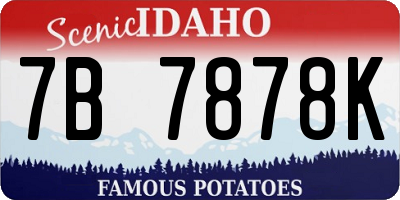 ID license plate 7B7878K