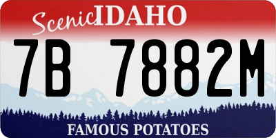 ID license plate 7B7882M