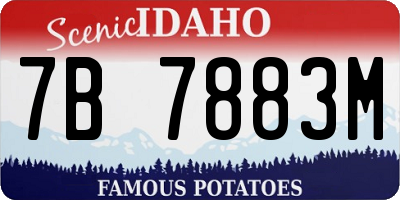 ID license plate 7B7883M