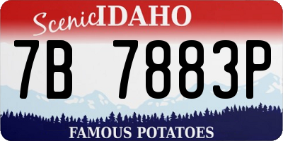 ID license plate 7B7883P