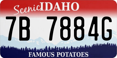 ID license plate 7B7884G