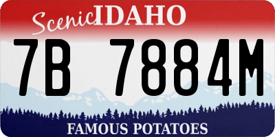 ID license plate 7B7884M