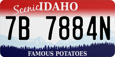 ID license plate 7B7884N