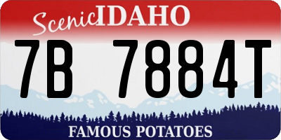 ID license plate 7B7884T