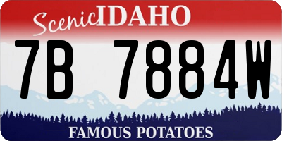 ID license plate 7B7884W