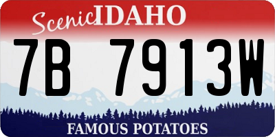 ID license plate 7B7913W
