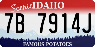 ID license plate 7B7914J