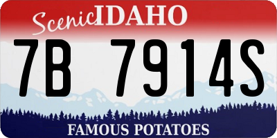 ID license plate 7B7914S