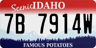 ID license plate 7B7914W
