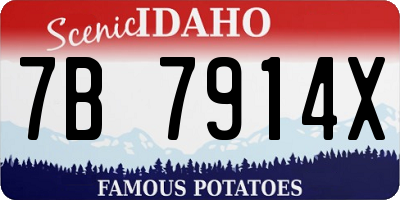 ID license plate 7B7914X