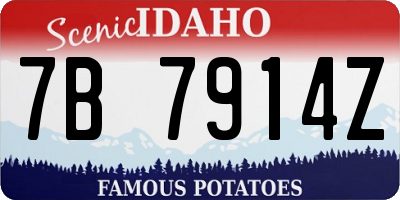 ID license plate 7B7914Z