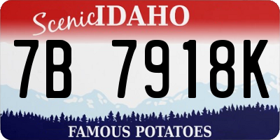 ID license plate 7B7918K