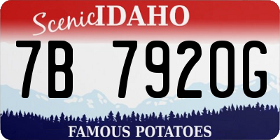 ID license plate 7B7920G