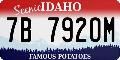 ID license plate 7B7920M