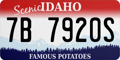 ID license plate 7B7920S