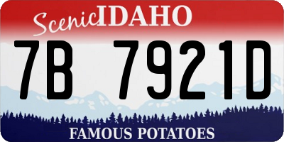ID license plate 7B7921D