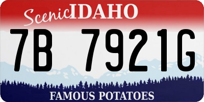 ID license plate 7B7921G