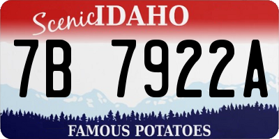 ID license plate 7B7922A